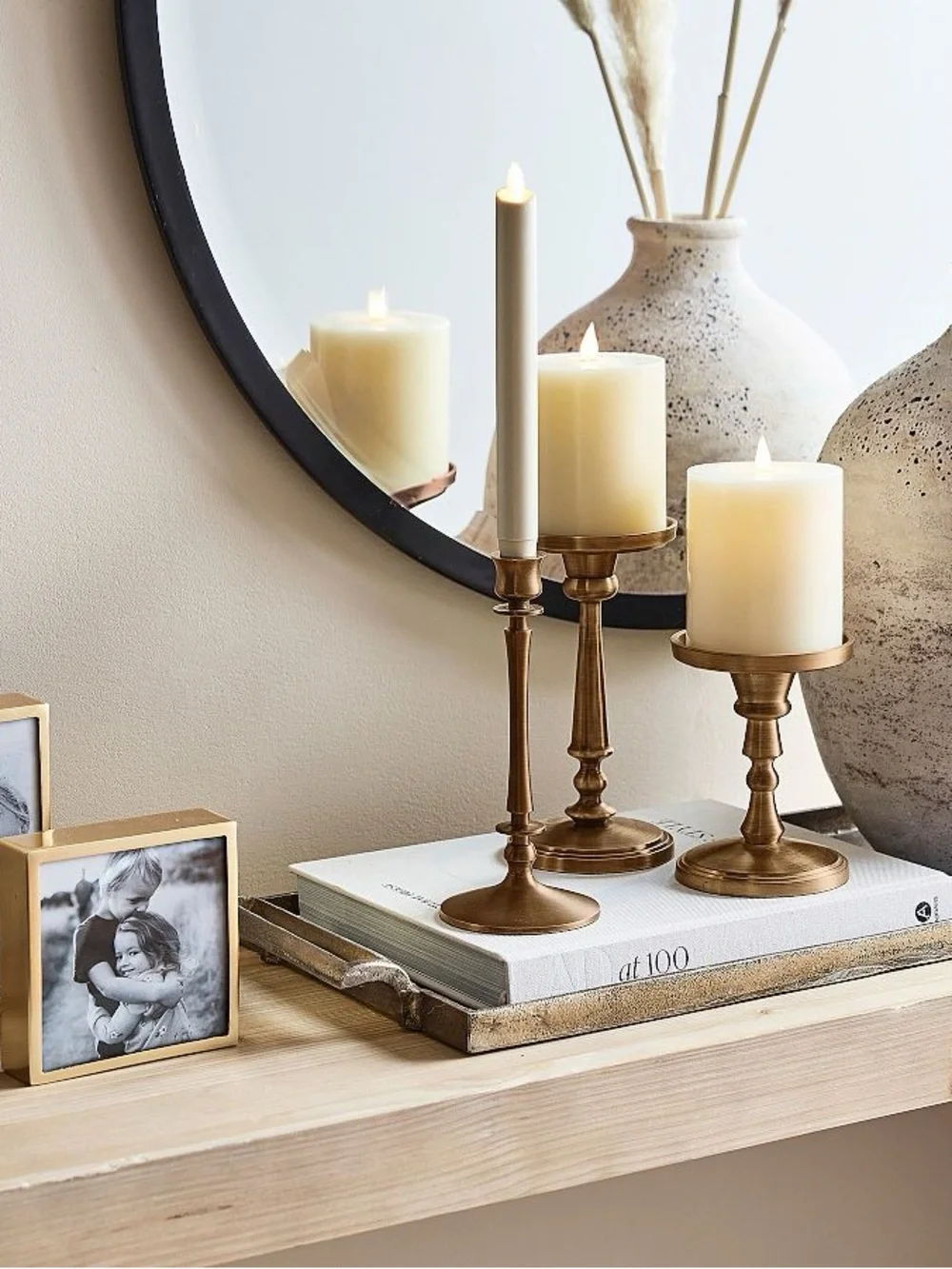 - Booker Pillar Holders  / Candle Holder | Pottery Barn ~ Set of 3